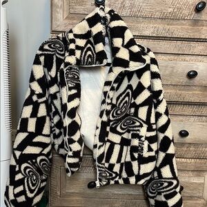 Black and White Patterned Women's Jacket